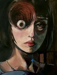 a painting of a woman with an eyeball on her face