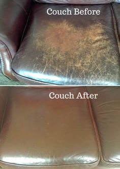 the before and after photos of leather couch cleaning