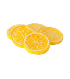 three slices of orange sitting on top of each other