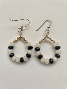 These earrings were made for piano lovers! The onyx and white jade beads represent a full octave of piano keys (with sharps and flats). The drop length is about 2 inches. The earrings are very light weight - about 2/10 of an ounce each. The metal is sterling silver, and I include a polishing cloth. To prevent tarnishing, store your earrings in the heavy duty plastic bag. After wearing, gently shine the silver with the polishing cloth. I also include rubber ear backs. I tuck the earrings into a s Piano Keyboard, Piano Keys, Musical Note, Diamond Quartz, White Jade, Jade Beads, Herkimer Diamond, Quartz Pendant, Earrings Sterling Silver