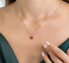 14K YELLOW GOLD RED CORAL HEART PENDANT OR NECKLACE Heart Width : 10.75mm  Heart Length : 9.25mm Heart Thickness : 1mm Here is a dainty, delicate and simple, yet classy Heart  Pendant or Necklace. This is 14k Solid Yellow Gold. ( We do not sell filled or plated jewelry) Perfect for everyday use. ---Absolutely stunning. Comes in a gift box.  ---Return Policy--- -You may return the unused item in its original condition for a full refund  within 14 days of items receipt date. - No Questions  Asked ! 100% Money Back Guarantee  -Before returning the item, please contact us for Return Instructions. Luxury Minimalist Yellow Gold Heart Necklace, Pendant Minimalist, Personalized Pendant, Necklace Heart, Red Coral, Solid Yellow, Jewelry Plate, Heart Charm, Heart Necklace