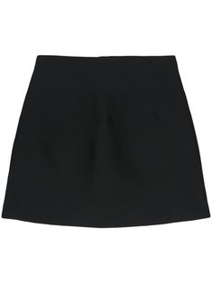 black stretch-design fine ribbed A-line internal logo tag thigh-length straight hem slip-on style Black Miniskirt, Fitted A-line Black Mini Skirt, Black Mini Skirt Png, Luxury Black Mini Skirt, Black Non-stretch Mini Skirt, Skirt Png, Luxury Black Knee-length Mini Skirt, Dark Denim Skirt, Slytherin Clothes