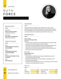 Management Resume Template Visme Best Free Resume Templates, Management Resume, Artist Resume, Minimal Resume Template, Free Resume Builder, Sample Resume Templates, Minimal Resume, Clean Resume Template