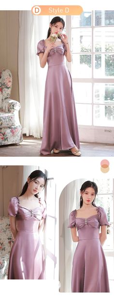 Garden Bridesmaid, Purple Satin, Party Dress Long, Dress Party, Ball Gown, Formal Occasion, Sweetheart Neckline, Shoulder Sleeve, Set Dress