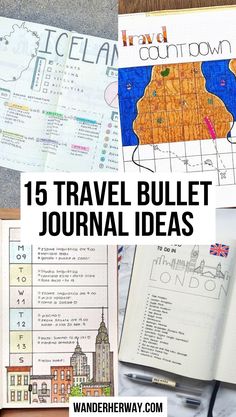 Bullet Journal Vacation, Travel Bullet Journal Ideas, Creative Travel Journal, Travel Binder, Travel Journal Ideas, Vacation Journal, Vacation Countdown, Travel Tracker