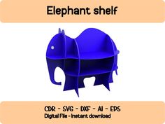 an elephant shelf is shown with the words elephant shelf on it's left side