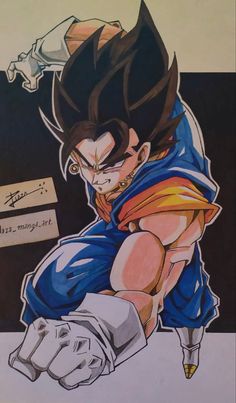 an image of a drawing of gohan from dragon ball super broly on display