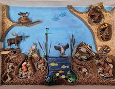 this is an image of a nativity scene made out of clay and paper machs