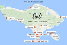 a map showing the location of bali