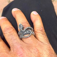 One Of A King / Heavy/ Solid / Stamped/ Starling Silver / Think / Unisex Snake Ring, Ring Color, Mens Accessories Jewelry, Starling, A King, Limited Time, Mens Accessories, Stamp, Ring