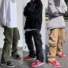 Cargo Pants Outfit Men Streetwear, Men Streetwear Aesthetic, Cargo Pants Outfit Men, Locs Sunglasses, Baggy Cargo Pants