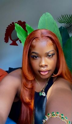 Hair Colorful, Ginger Hair Color, Dyed Natural Hair, Hair Laid, Looks Black, Baddie Hairstyles, Hair Color For Black Hair, Ginger Hair, Aesthetic Hair