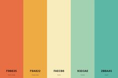 the color scheme for an orange, yellow and green wallpaper with different colors on it