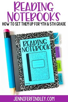 a notebook with the title reading notebooks how to set them up for fifth grade