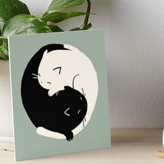 two cats hugging each other on a green background art board print by artist and photographer person