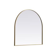 an arched mirror on a white wall