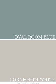 two different shades of gray and white with the words oval room blue