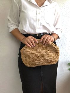 HANDMADE MESH RAFFIA CLUTCH BAG 🛍️Inspired by nature sustainable fashion ✅Any woman must have this bag for every fashionista. Whether you keeping it to yourself or gifting someone you care, it will be unforgettable. Daily use, a fashionable women's accessory for special occasions ✅It is processed with double-layered thread, has a solid structure and does not sag. ✨Handmade products ✨Natural raffia yarn ✨Ultra-careful craftsmanship   ✨High-quality special products for you  ✅You can combine your Everyday Woven Straw Pouch Bag, Daily Use Straw Crochet Pouch Bag, Travel Crochet Bag With Weaving In Beige, Everyday Handwoven Straw Pouch Bag, Beige Crochet Travel Bag With Weaving Detail, Travel Crochet Bag In Beige With Weaving Details, Beige Hand Knitted Straw Bag For Everyday Use, Natural Hand Knitted Tote Straw Bag, Everyday Jute Crochet Bag With Weaving