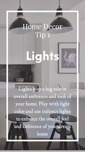 an advertisement for the home decor tip 1 lights that play a role in overall ambience and look at your home's play with light color and use