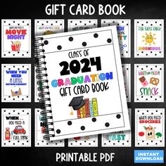 the graduation gift card book is open and ready to be used as a printable