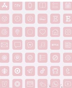 the icons are all in pink and white