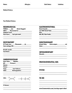 the medical records form is shown in black and white, as well as an outline for each