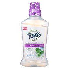 Tom's of maine - mouthwash fresh mint whlc - 1 each - 16 fzcountry of origin : united statessize : 16 fzpack of : 1selling unit : eachingredients : sodium fluoride 0.02%;0.01% w/v fluoride ion;purpose anticavity;water;glycerin;sorbitol;aloe barbadensis leaf juice;propanediol;xylitol;natural flavor;benzoic acid;phosphoric acid;disodium phosphate Homemade Mouthwash, Best Mouthwash, Natural Mouthwash, Benzoic Acid, Fresh Mint, Mouthwash, Alcohol Free, Natural Flavors, Natural Organic