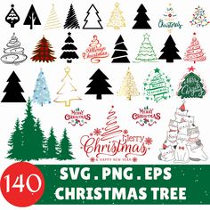 christmas tree svg clipart bundle