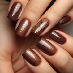 Brown Nail Ideas, Nail Ideas Trendy, Nail Hacks, Quick Dry Nail Polish, Brown Nail, Brown Nails Design, Silver Glitter Nails, Dry Nails Quick, 2024 Nails