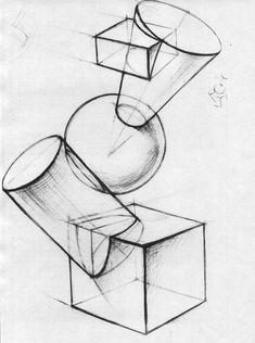 three different shapes are shown in this drawing