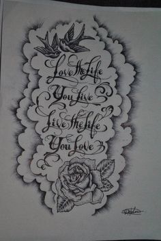 a drawing of a rose and two birds with the words love me if you like to live