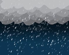 rain falling down on the ocean with mountains in the background royalty illustration