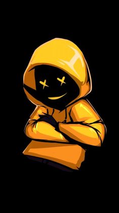 a cartoon character wearing a yellow hoodie and holding his arms crossed with one hand