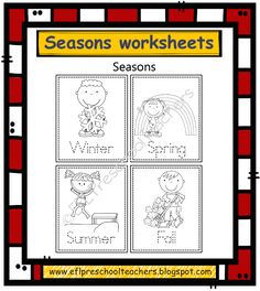 seasons worksheets for the classroom to help students learn how to write and draw