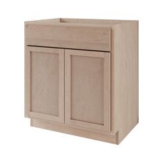 a wooden cabinet with two doors and drawers