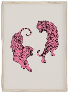 Room Decor Boho, Tiger Poster, Poster Animal, Pink Tiger, Preppy Room Decor, Boho Room Decor, Preppy Room, Wall Art Large, Large Poster