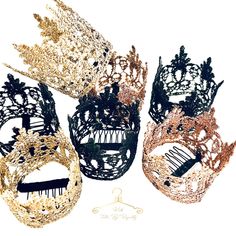 four different types of masquerades on a white background