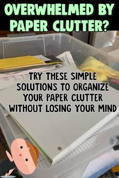 Paper Clutter Solutions, Kitchen Clutter Solutions, Paperwork Organization, Desk Organization Tips, Organizing Clutter, Clutter Solutions, Losing Your Mind