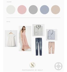 an image of clothes and clothing items in the color palettes for this fashion blog