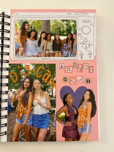 Old Scrapbook Aesthetic, Scrapbook Names Ideas, Summer Diary Ideas, Scrapbook Yearbook Ideas, Scrapbook Ideas Highschool, Sorority Scrapbook Ideas, Scrapbook Photo Ideas, Scrapbook Ideas Photos, Summer Camp Scrapbook