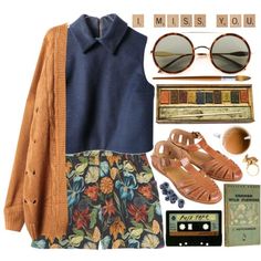 ♥ Bookish Outfits, 70s Summer, Look Vintage, Komplette Outfits, Outfits For Teens, Clothing And Accessories, Look Fashion