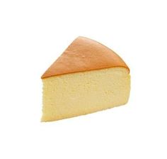 a piece of cheesecake on a white background