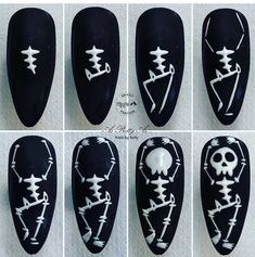 Halloween Nail Art Tutorial, Bat Nails, Horror Nails, Halloween Nails Diy, Holloween Nails, Halloween Nails Easy, Halloween Acrylic Nails, Nail Designs Tutorial, Nail Art Designs Diy