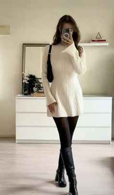 White Sweater Dress, Casual Day Outfits, Quick Outfits