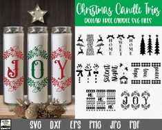 christmas candle trio svg files