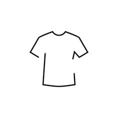 a black and white line drawing of a t - shirt on a white background,