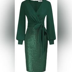 31” Pit To Hem Long Sleeve Not Itchy Lined Beautiful Green Pencil Dress Wedding, Glitter Dress Long, Off Shoulder Evening Gown, Sparkly Party Dress, Long Sleeve Sequin Dress, Mermaid Evening Gown, Women Bodycon Dress, Neckline Designs, Long Sleeve Sequin