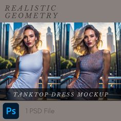 PSD Fabric Pattern Mockup for Surface Pattern Designers Show your clients your own fashion prints on this stylish clothing mockup that contours around the model's body VIDEO TUTORIAL  https://youtu.be/gCgZGp9fczY WHAT YOU GET PSD: 1 fully customisable Photoshop file with smart objects to easily place your pattern on garments. Additionally there is a layer without background so that you can easily place the model in a different image of your choice. Please note that the use of these mockups requires basic knowledge of Photoshop.If you should need any help with the files, after watching the video tutorial, I'm just a message away! Once you complete your purchase, you will be able to instantly download a TXT file with a download link to a Google Drive with all the files you purchased. There i Tank Top Dress, Clothing Mockup, Model Body, Surface Pattern Design, Surface Pattern, Textile Design, Fashion Prints, Fabric Patterns, Cut Out