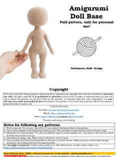 the instructions for how to make an amigurmi doll