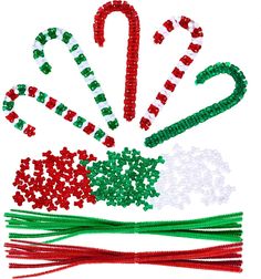 PRICES MAY VARY. Large quantity: you will receive 1 bag red beads, 1 bag green beads, 1 bag white beads, 12 pieces green ribbons and 18 pieces red ribbons, complete accessory can make 30 pieces candy cane ornaments Christmas beaded ornament: these beads feature red, green and white color, classic Christmas festive color, cute and delicate, you can make 5 different adorable hanging ornaments from this beads, each style for 6 pieces Durable material: made of acrylic, durable and firm to use, not e Safety Pins And Beads Christmas Tree, Fuse Beads Christmas Wreath, Plastic Straw Ornaments, Simple Christmas Crafts For Classroom, Candy Cane Christmas Tree Ornament, Bead String Christmas Tree, Cranberry Beads Christmas Trees, Christmas Tree Bead Keychain, Bead Xmas Wreath